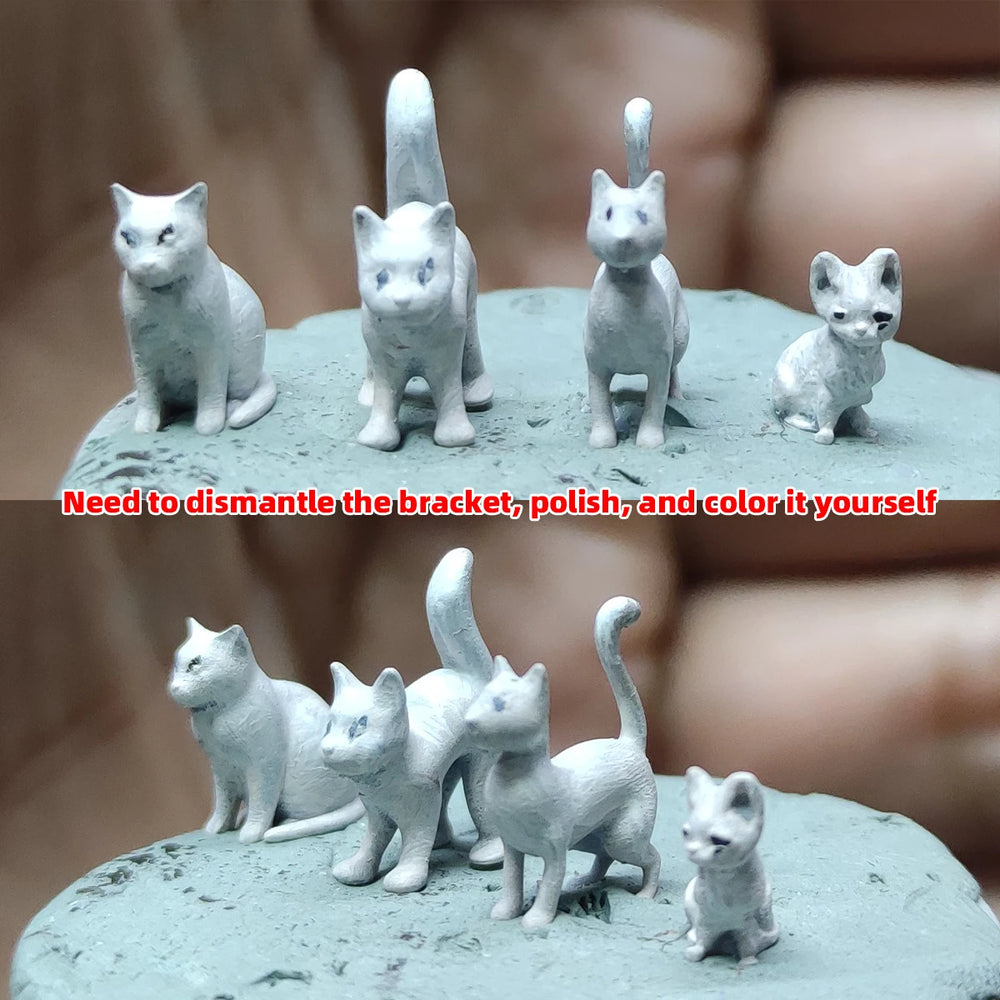 1/35 Domestic Cats Standing and Sitting, 12 Figures, Resin Model Figure Kit, Wildlife Theme, Unassembled and Unpainted