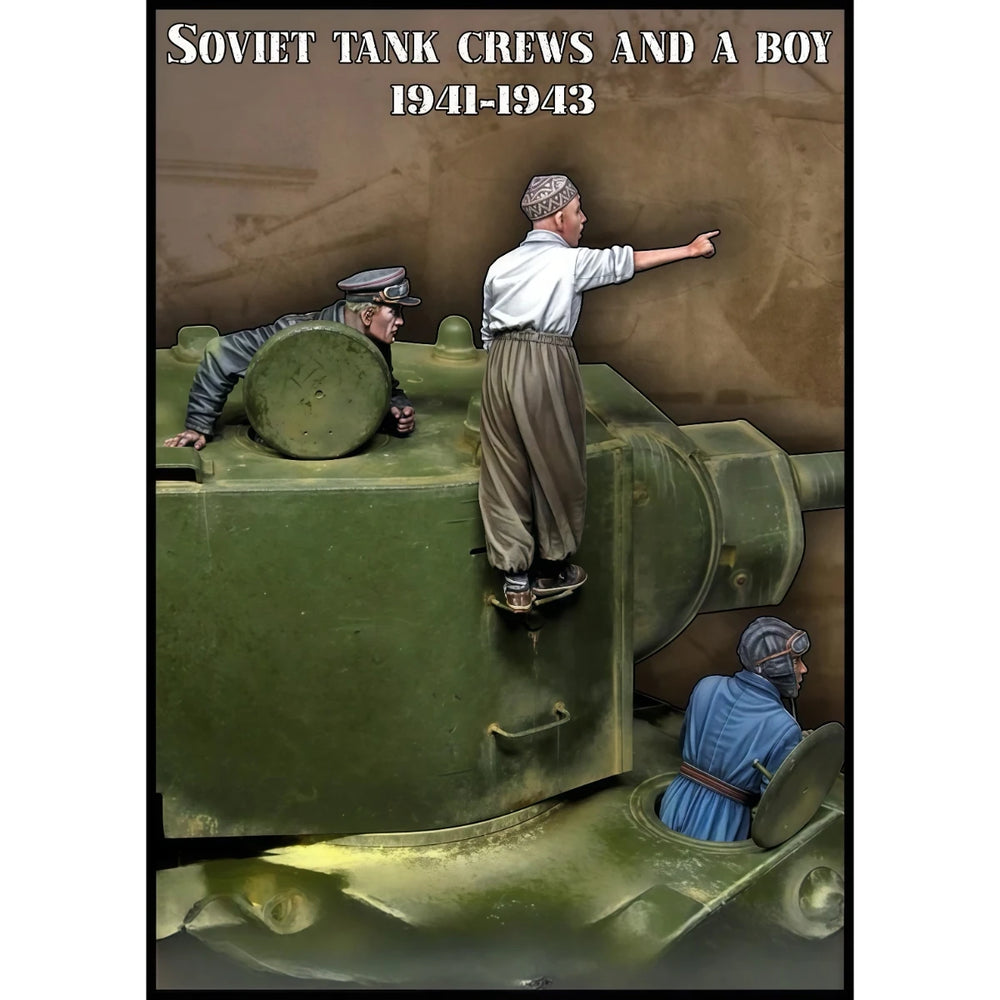 WWII Soviet Tank Crew and Boy — 1/35 Resin Figure Set