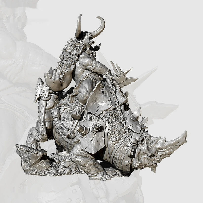 75mm Bull-Headed Fantasy Knight, Resin Model Figure Kit, Fantasy Theme, Unassembled and Unpainted