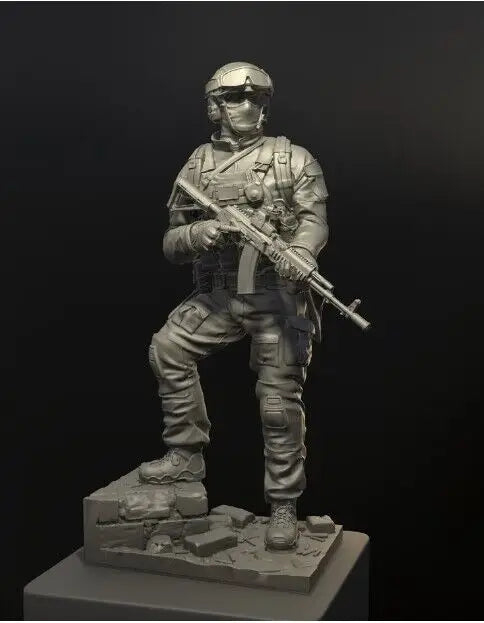 1/24 Modern Combat Operator with Night Vision Goggles, Resin Model Figure Kit, Unassembled and Unpainted