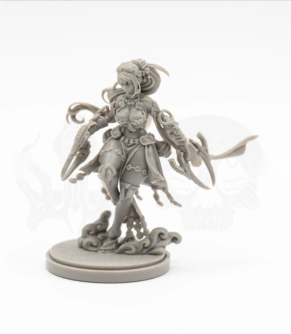 30mm Dead Kingdom Tentacled Female, Resin Model Figure Kit, Fantasy Theme, Unassembled and Unpainted