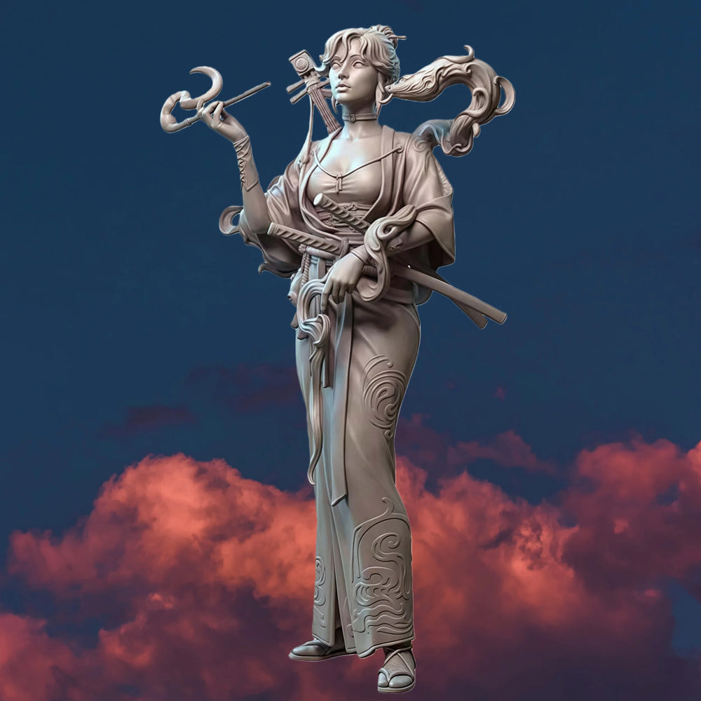 1/24 Sorceress Commanding Serpents, Resin Model Figure Kit, Fantasy Theme, Unassembled and Unpainted