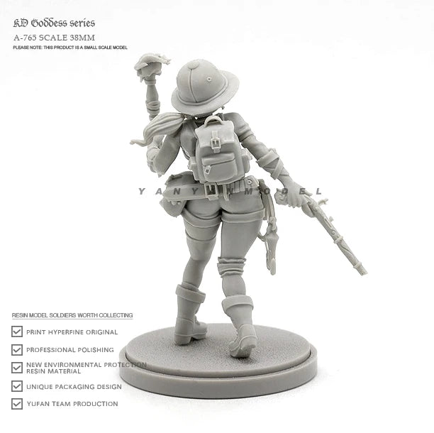35mm Female Adventurer, Resin Model Figure Kit, Fantasy Theme, Unassembled and Unpainted