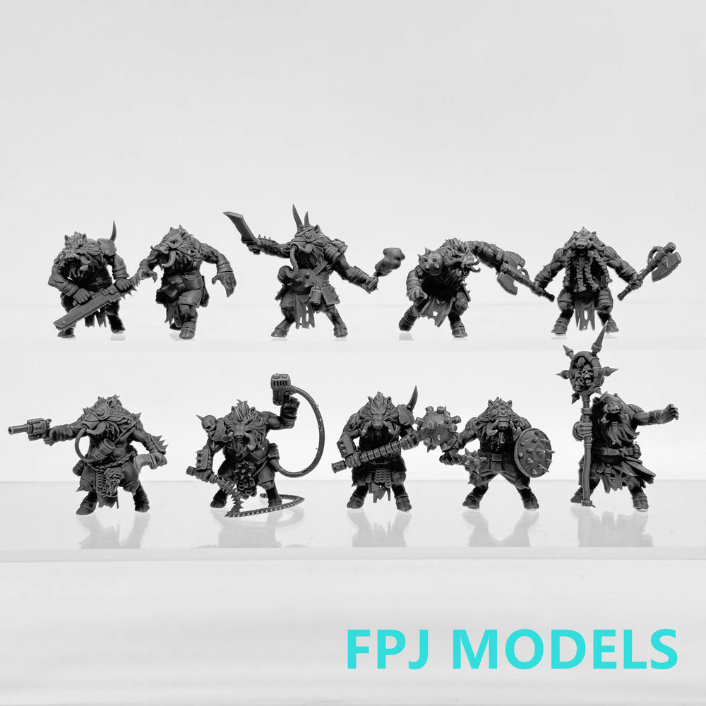 Corrupted Beasts, 10 Figures, Resin Model Figure Kit, Fantasy Theme, Unassembled and Unpainted