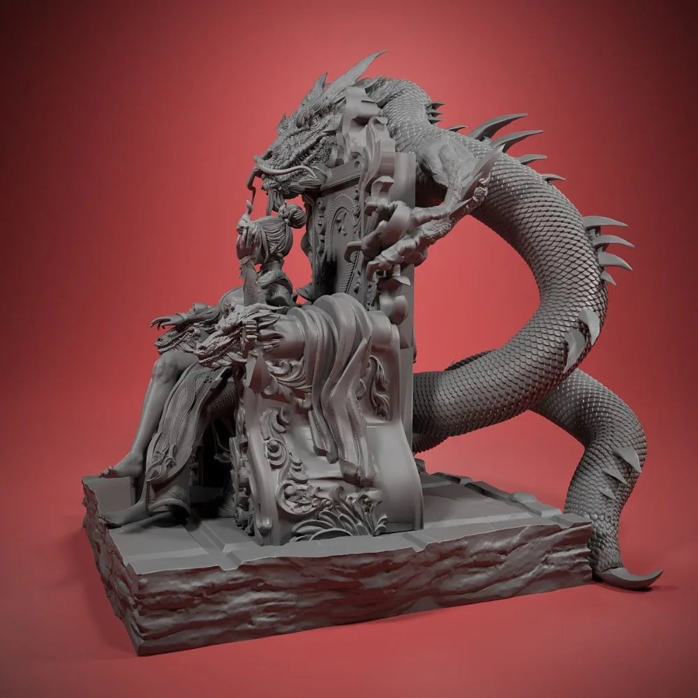 57mm Fire Dragon Empress, Resin Model Figure Kit, Fantasy Theme, Unassembled and Unpainted