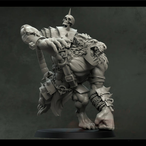 28mm Rat Monster Warrior, Resin Model Figure Kit, Fantasy Theme, Unassembled and Unpainted