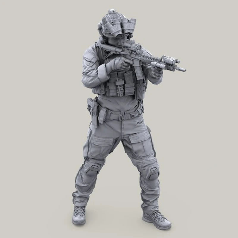1/35 Modern US Tactical Operator with Plate Carrier, Resin Model Figure Kit, Unassembled and Unpainted