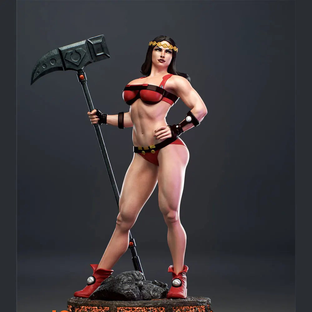 1/24 Female Warrior with Axe, Resin Model Figure Kit, Fantasy Theme, Unassembled and Unpainted