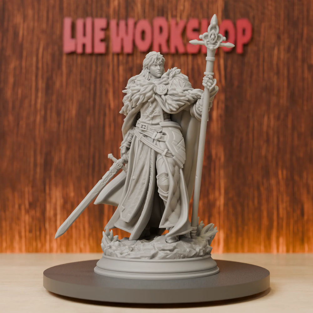 75mm Medieval Human Female War Cleric Paladin, Resin Model Figure Kit, Unassembled and Unpainted
