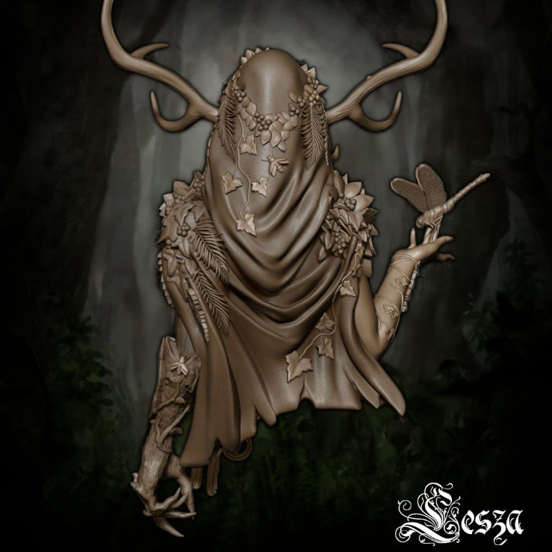 1/10 Slavic Lesza Forest Spirit, Resin Model Bust Kit, Mythology Theme, Unassembled and Unpainted