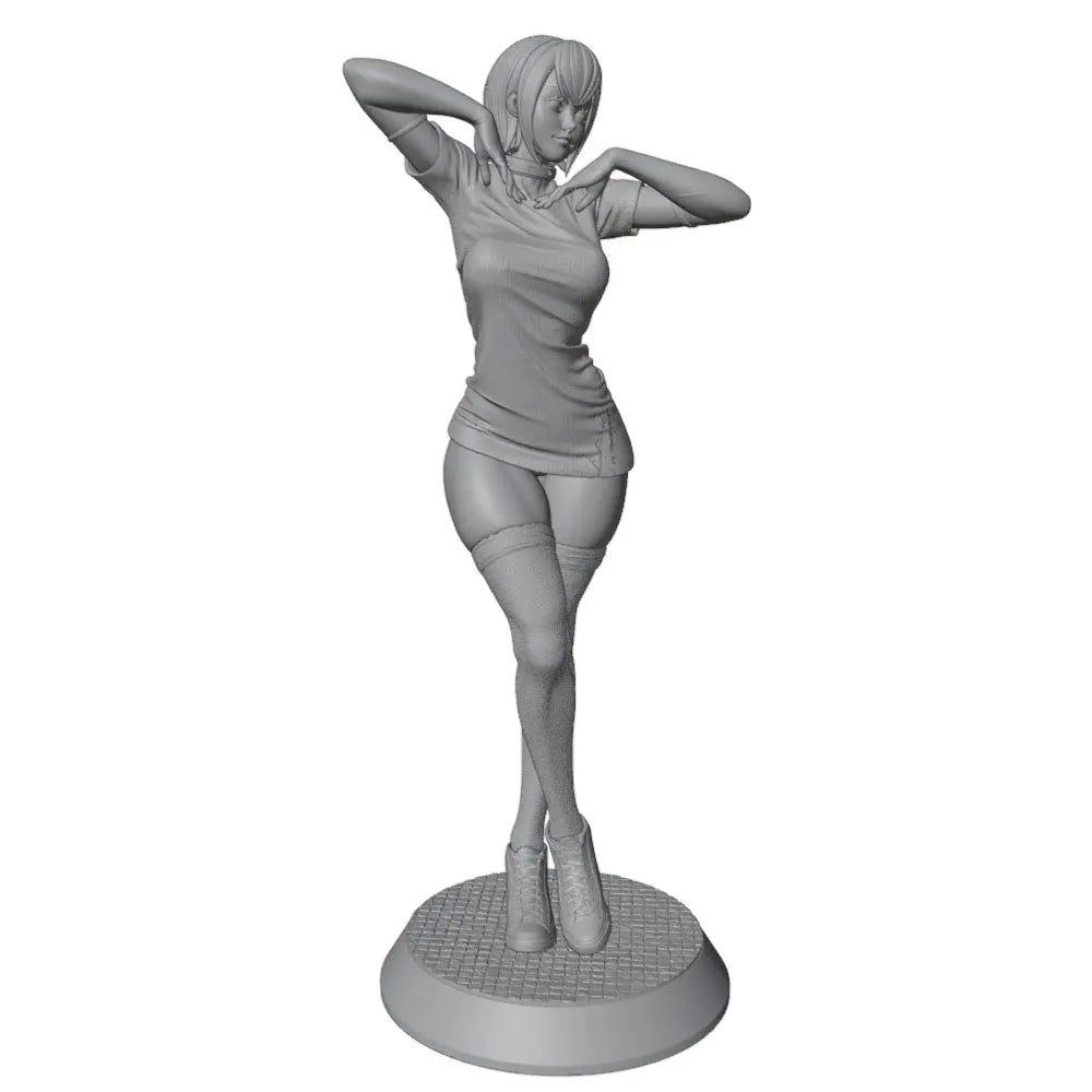 1/24 Pin-Up Female with Arms Behind Head, Resin Model Figure Kit, Unassembled and Unpainted