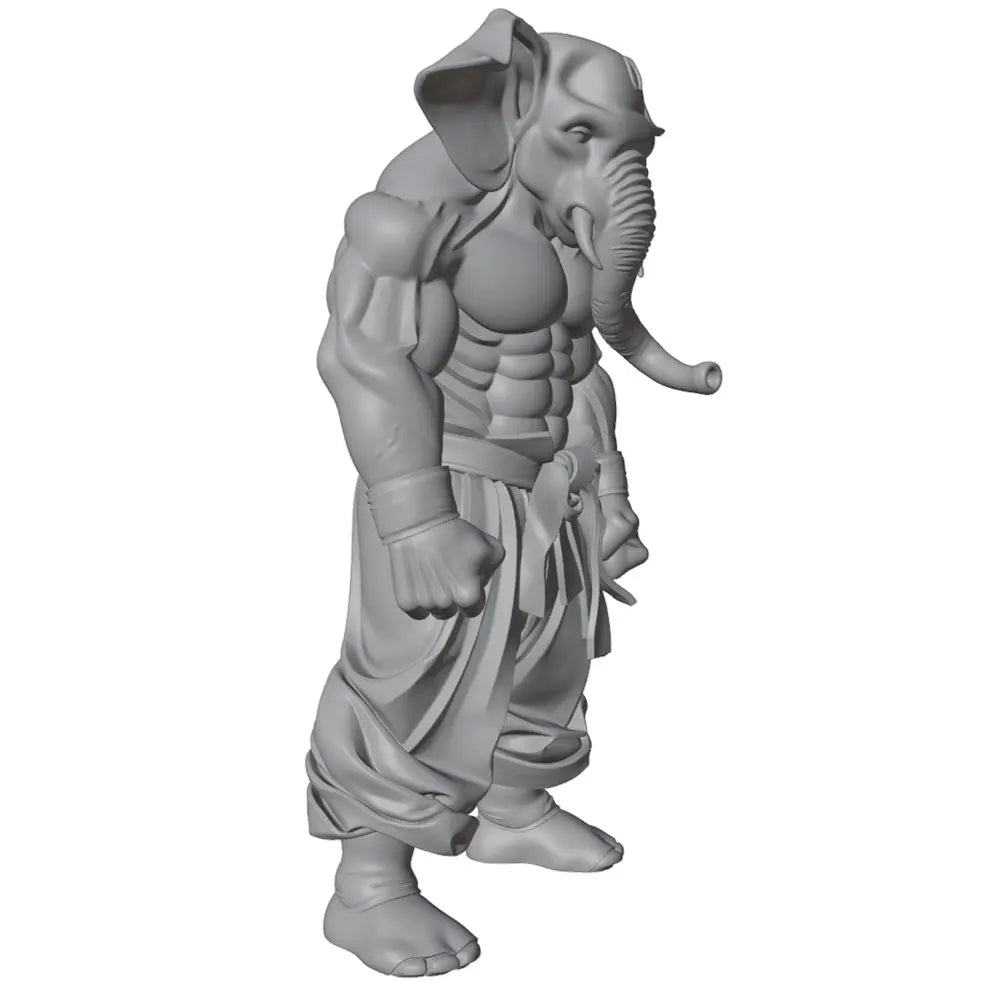 75mm Elephant-Headed Warrior, Resin Model Figure Kit, Fantasy Theme, Unassembled and Unpainted