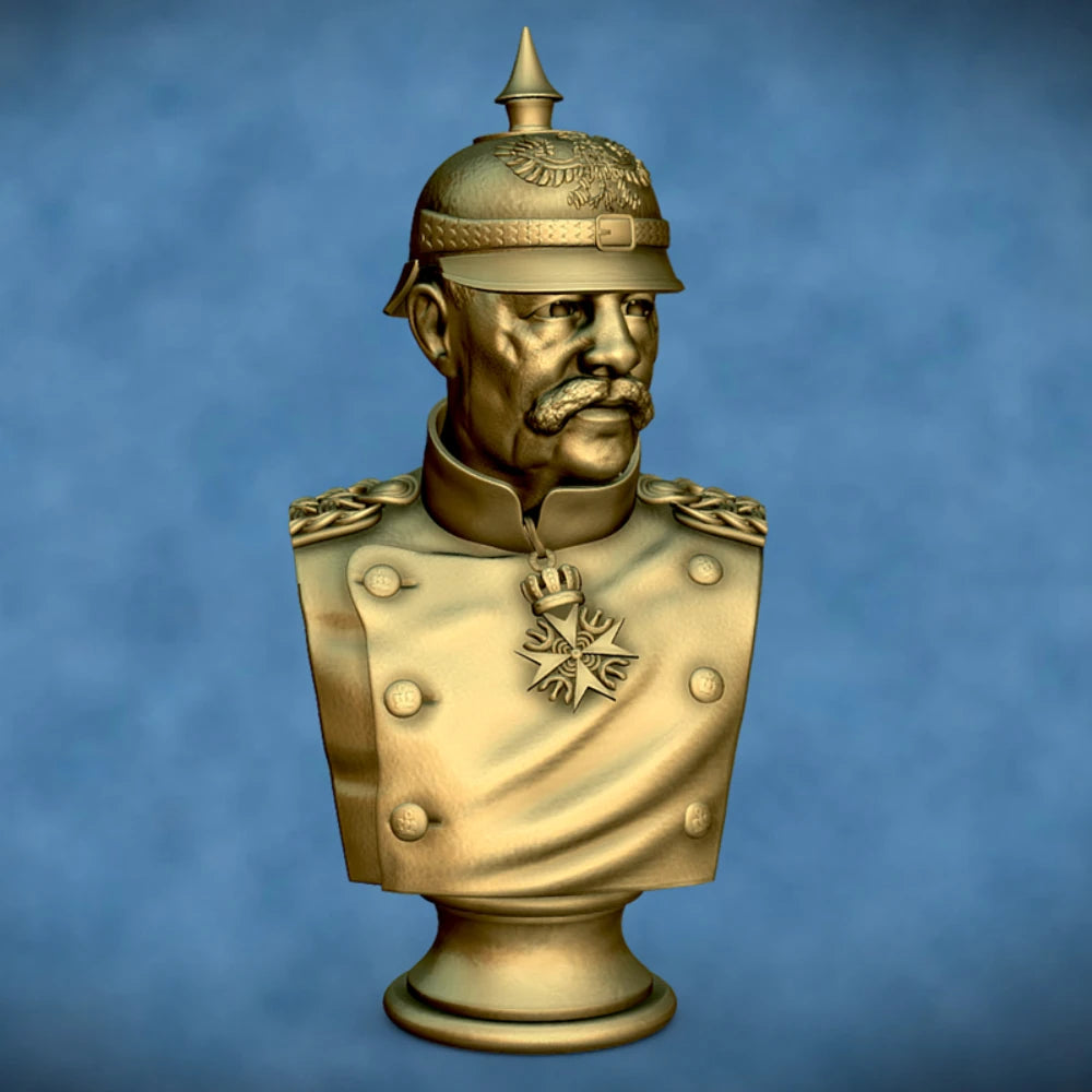 1/10 Prussian General, Resin Model Bust Kit, Military Theme, Unassembled and Unpainted