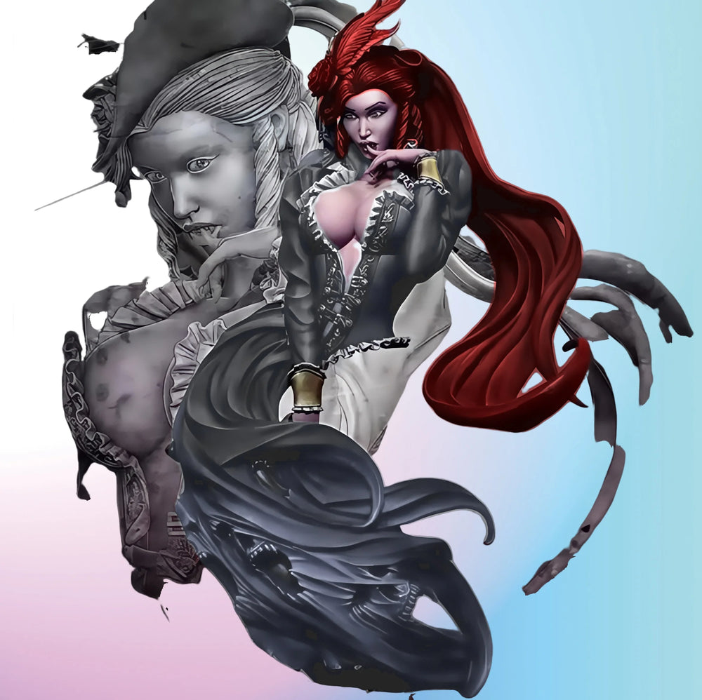1/8 Female Demon, Resin Model Figure Kit, Fantasy Theme, Unassembled and Unpainted