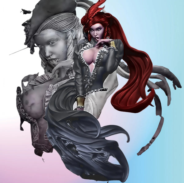 1/8 Female Demon, Resin Model Figure Kit, Fantasy Theme, Unassembled and Unpainted