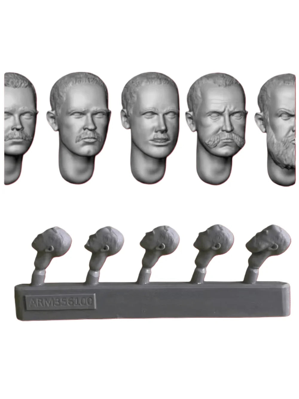 1/35 WWII Military Helmet Heads, 5 Figures, Resin Model Figure Kit, Unassembled and Unpainted