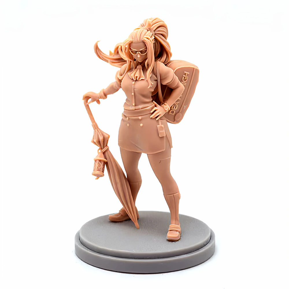 38mm Armed Female Operative in Business Casual with Rifle, Resin Model Figure Kit, Anime Theme, Unassembled and Unpainted