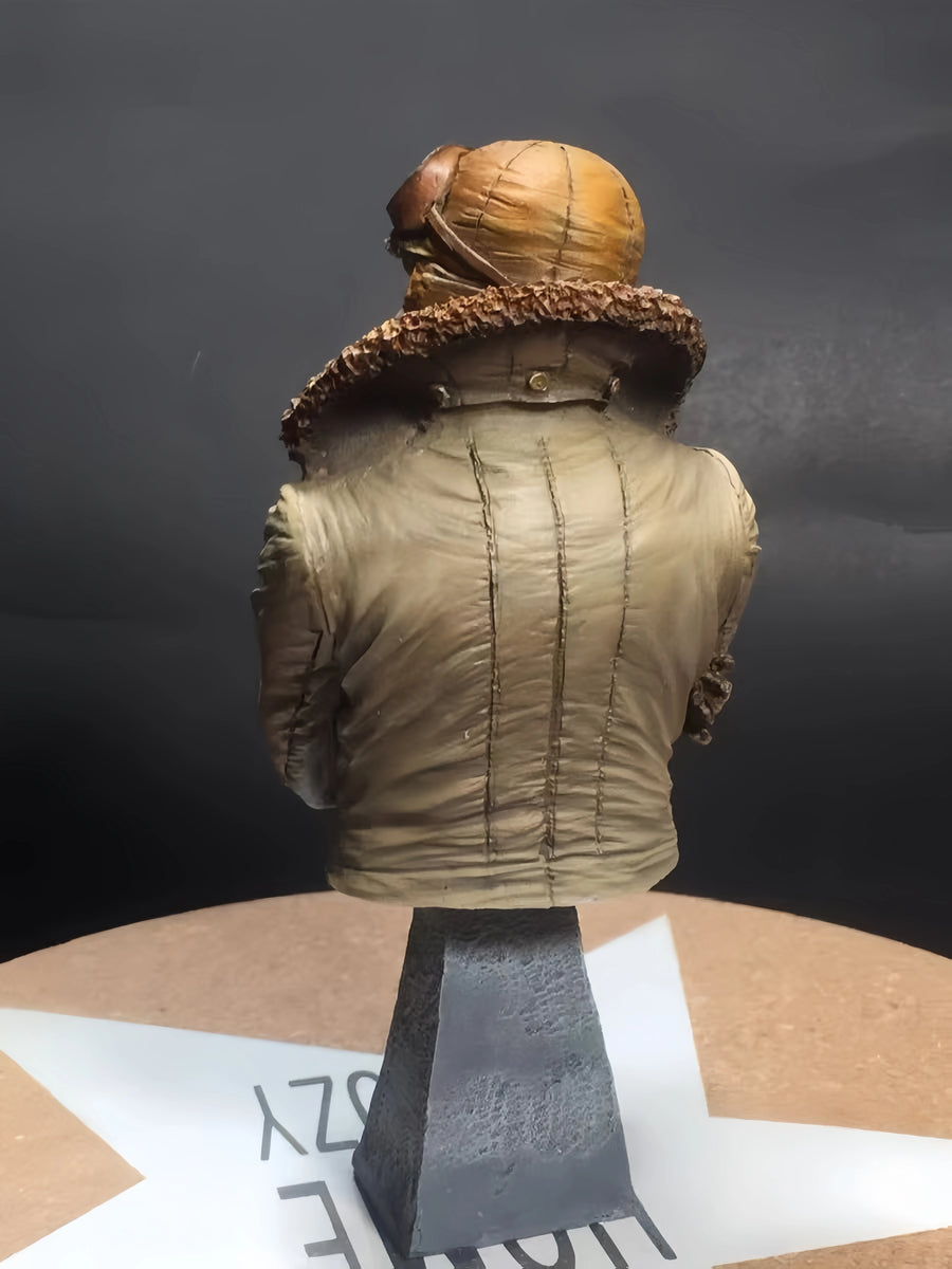 1/10 Scale British WWI Pilot Bust, Resin White Model Kit, Unpainted & Unassembled Collectible Figure