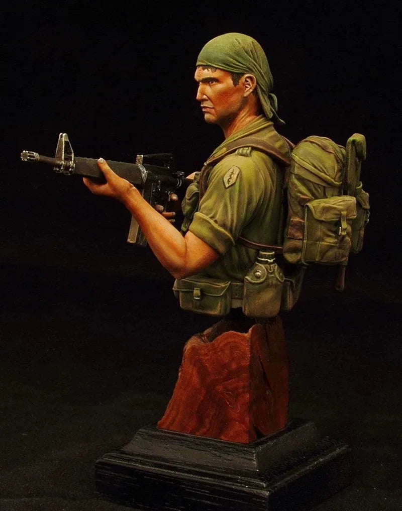 1/10 Vietnam War US Sergeant, 3 Figures, Resin Model Bust Kit, Unassembled and Unpainted