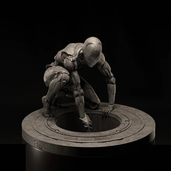 1/24 Futuristic Cyborg Humanoid, Resin Model Figure Kit, Sci-Fi Theme, Unassembled and Unpainted