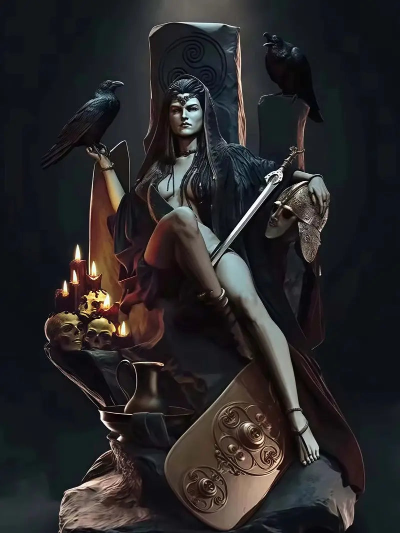 1/24 Medieval Female Sorceress, Resin Model Figure Kit, Fantasy Theme, Unassembled and Unpainted