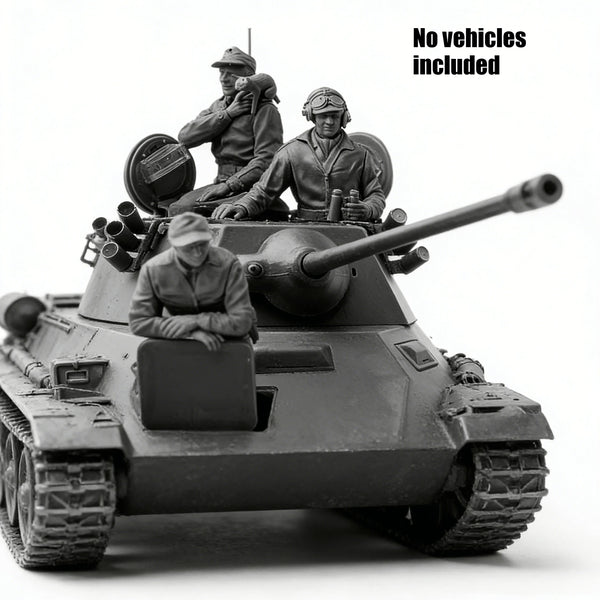 1/35 WWII Tank Reconnaissance, 3 Figures, Resin Model Figure Kit, Unassembled and Unpainted