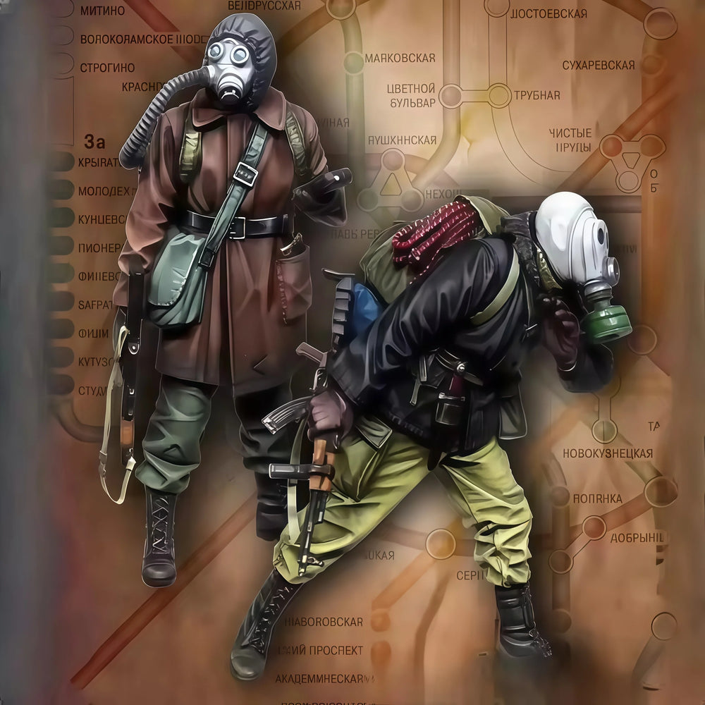 1/35 Modern Bio-Hazard Soldiers, 2 Figures, Resin Model Figure Kit, Unassembled and Unpainted