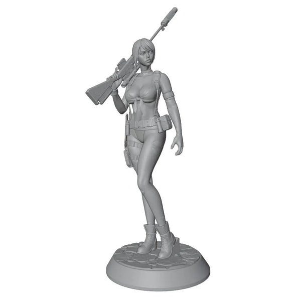 1/24 Female Sniper Tactical Warriors, 3 Figures, Resin Model Figure Kit, Anime Theme, Unassembled and Unpainted