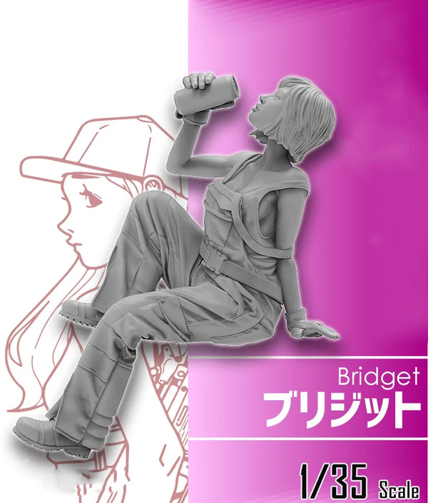 1/35 Bridget Character, Resin Model Figure Kit, Anime Theme, Unassembled and Unpainted