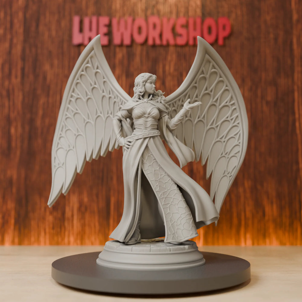 75mm Female Aasimar Angel, Resin Model Figure Kit, Fantasy Theme, Unassembled and Unpainted