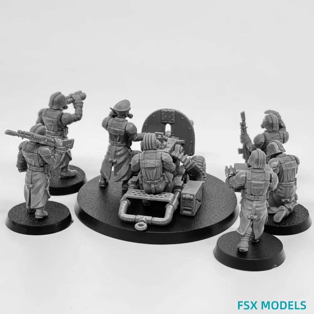 35mm Armored Infantry, 23 Figures, Resin Model Figure Kit, Fantasy Theme, Unassembled and Unpainted