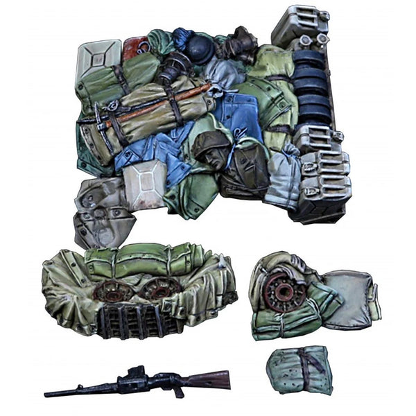 1/35 WWII Tank Crew with Equipment, 4 Figures, Resin Model Accessory Kit, Unassembled and Unpainted