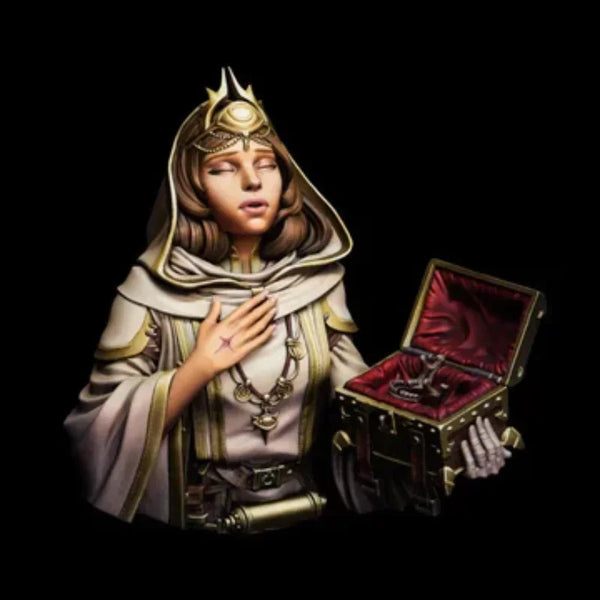 1/9 Sorceress Priestess, Resin Model Bust Kit, Fantasy Theme, Unassembled and Unpainted
