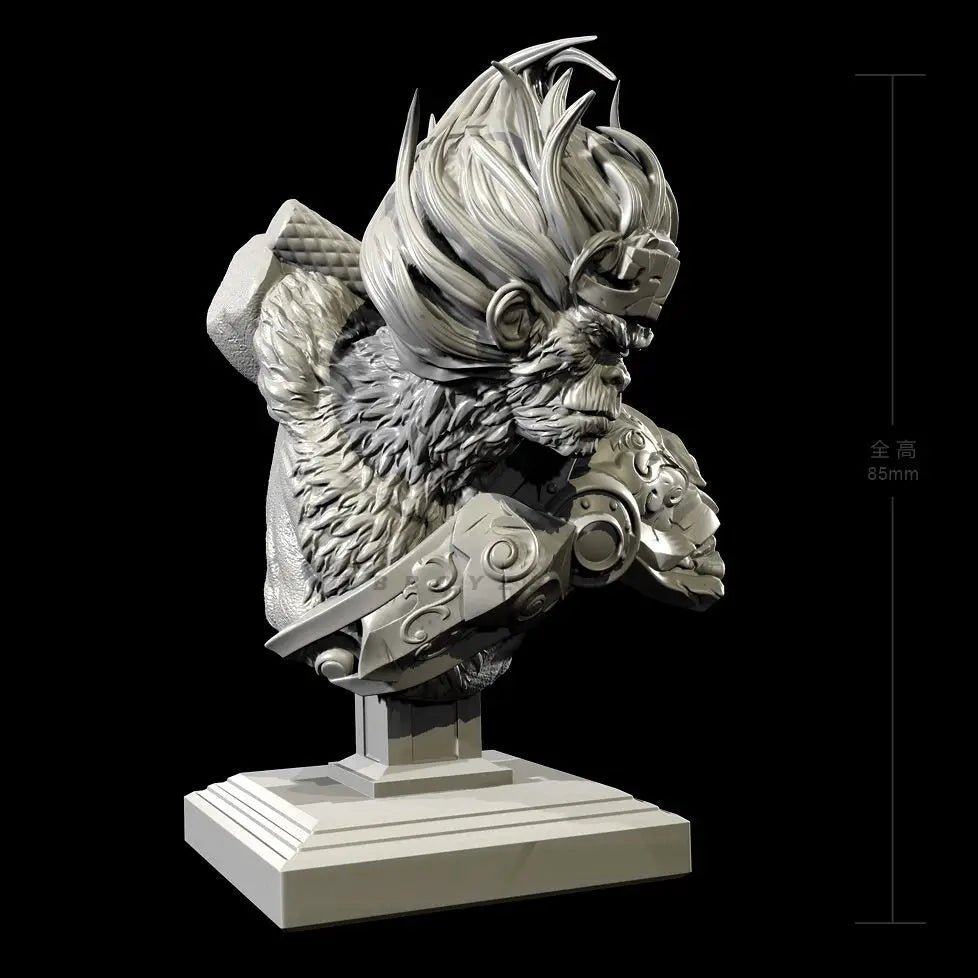 85mm Sun Wukong, Resin Model Bust Kit, Mythology Theme, Unassembled and Unpainted