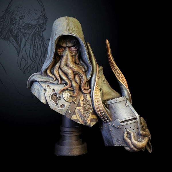 1/12 Cosmic Horror Tentacled Hooded, Resin Model Bust Kit, Fantasy Theme, Unassembled and Unpainted