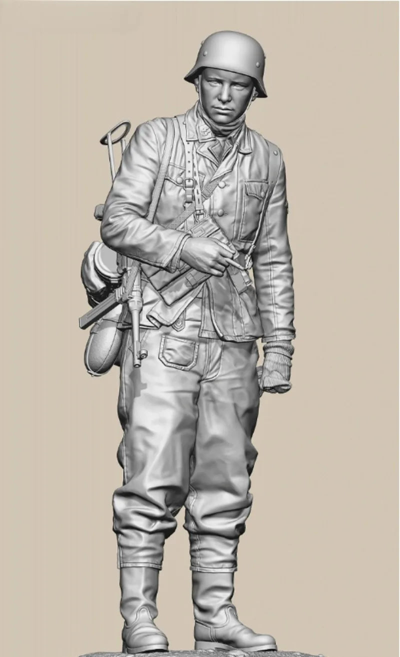 1/35 WWI Infantryman with Brodie Helmet, Resin Model Figure Kit, Unassembled and Unpainted