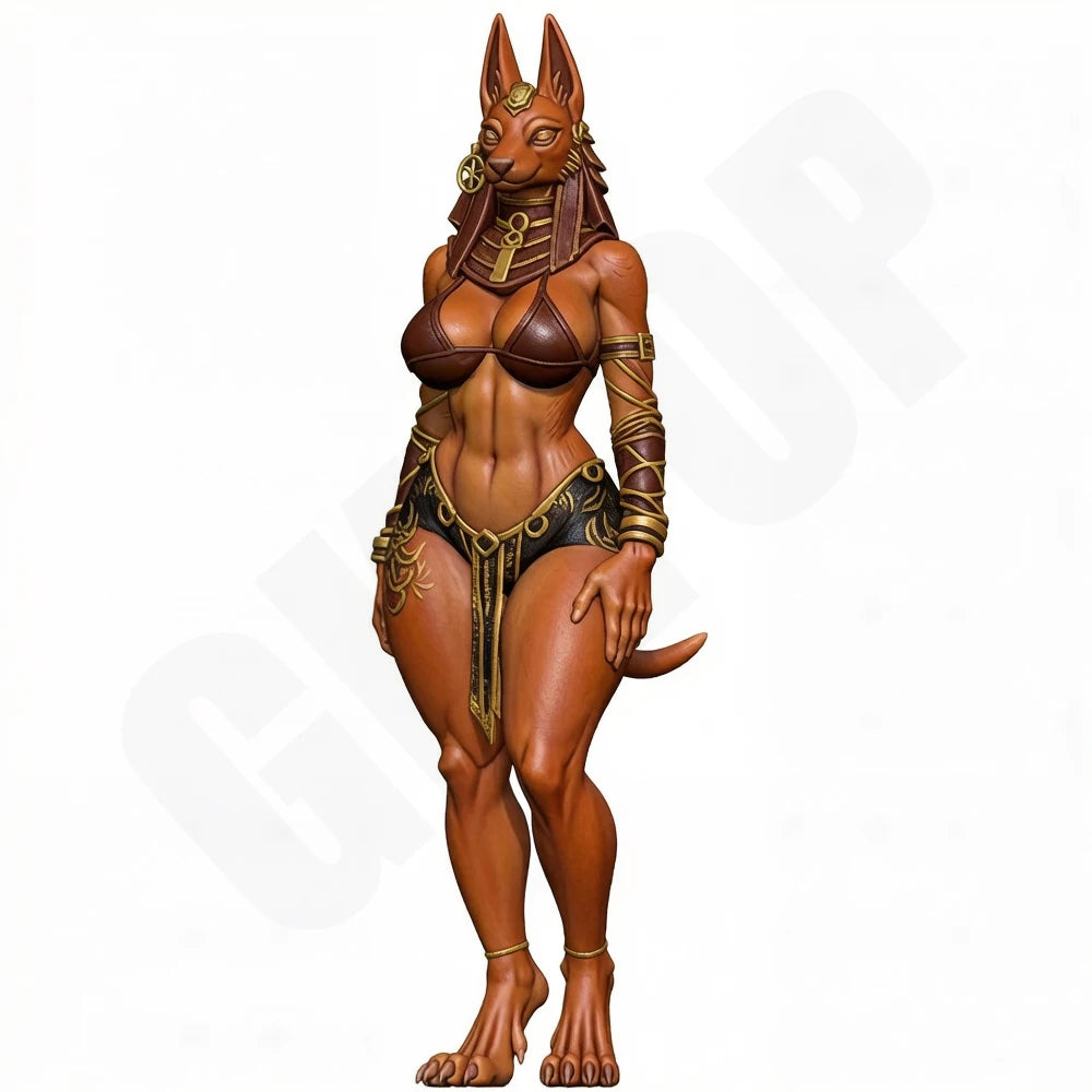 1/24 Egyptian Anubis Priestess, Resin Model Figure Kit, Mythology Theme, Unassembled and Unpainted