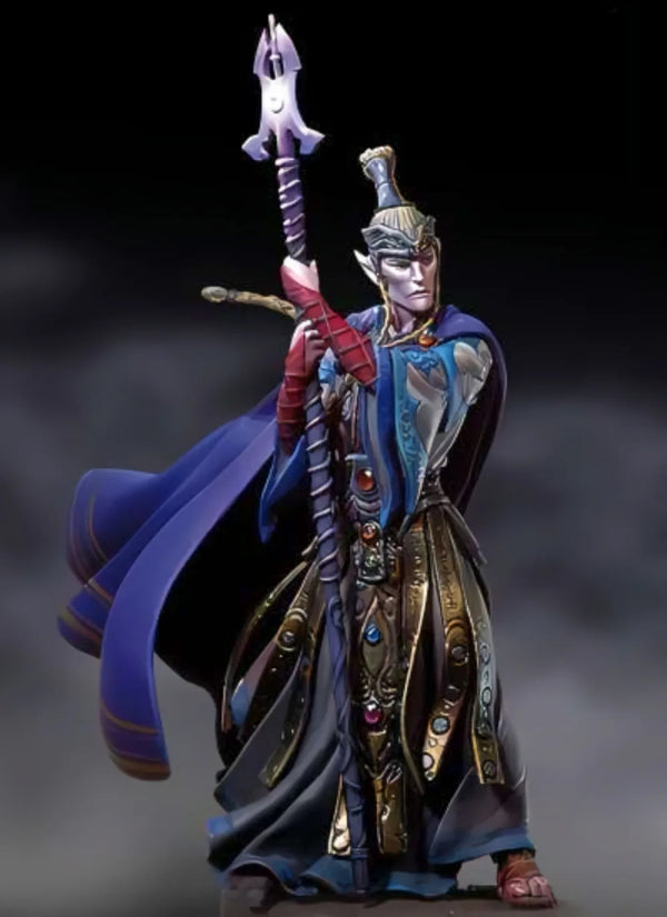 54mm Ornate Armored Paladin, Resin Model Figure Kit, Fantasy Theme, Unassembled and Unpainted