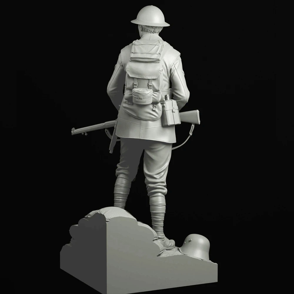 1/16 WWI British Infantryman Bayonet Charge, Resin Model Figure Kit, Unassembled and Unpainted