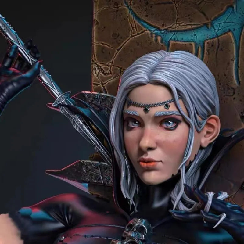 1/24 Elven Archer with Silver Hair and Markings, Resin Model Figure Kit, Fantasy Theme, Unassembled and Unpainted