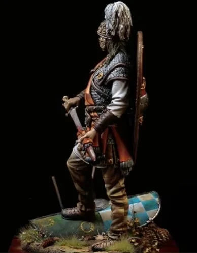 1/24 Medieval Pike Warrior, Resin Model Figure Kit, Unassembled and Unpainted