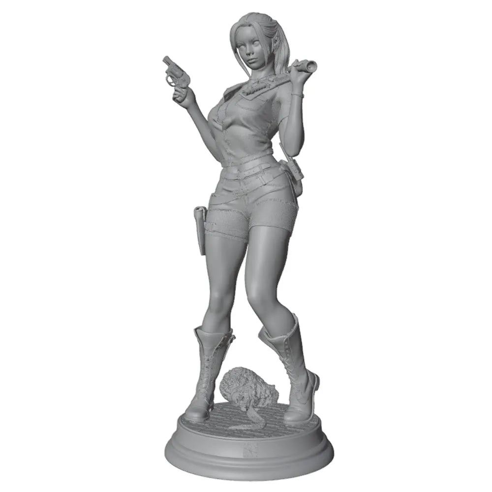 75mm Tactical Female Warrior, Resin Model Figure Kit, Fantasy Theme, Unassembled and Unpainted