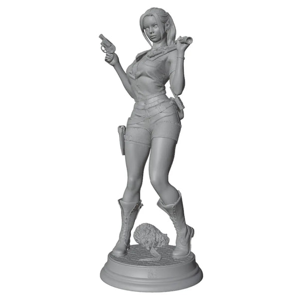 75mm Tactical Female Warrior, Resin Model Figure Kit, Fantasy Theme, Unassembled and Unpainted