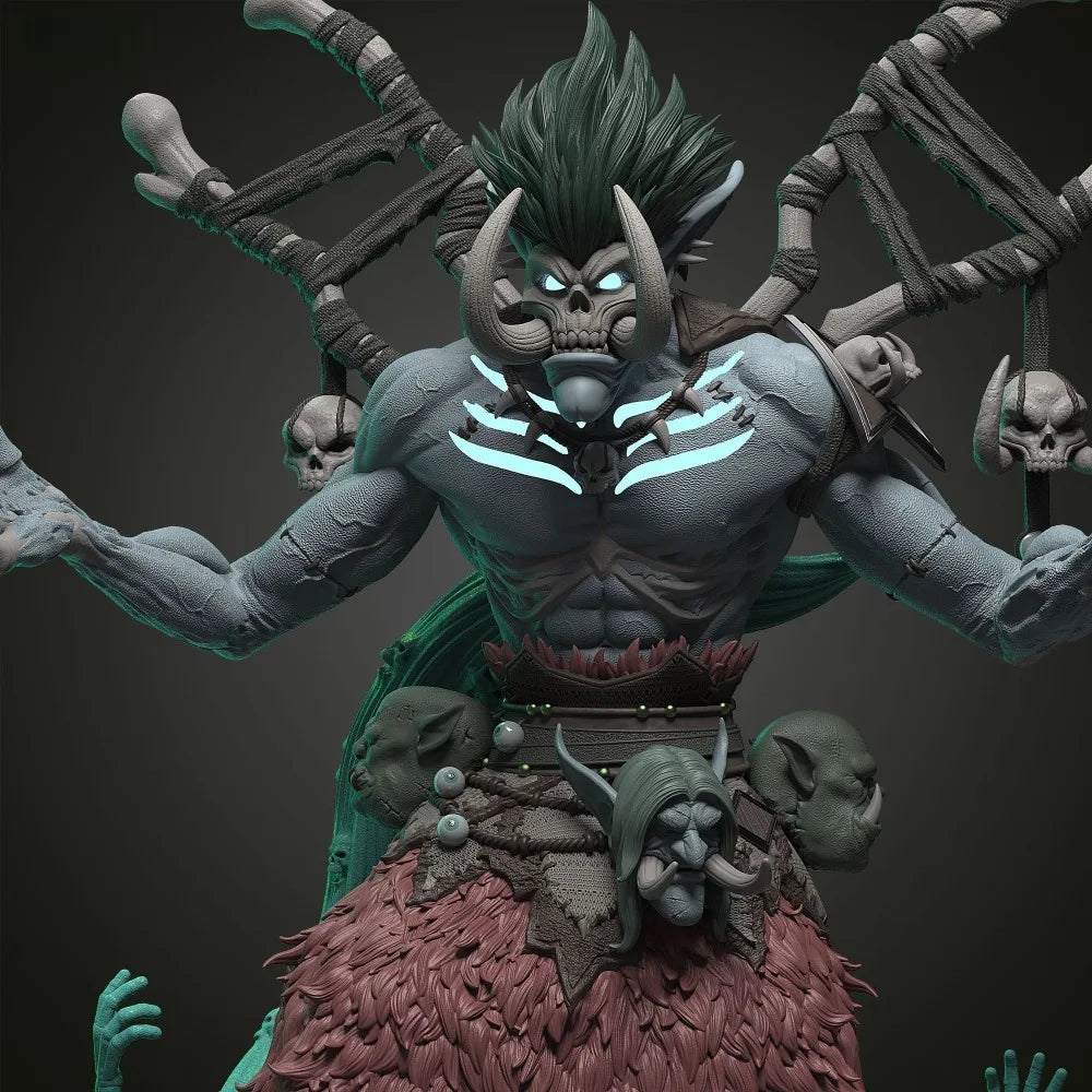 150mm Troll Tribe Death Loa, Resin Model Figure Kit, Fantasy Theme, Unassembled and Unpainted
