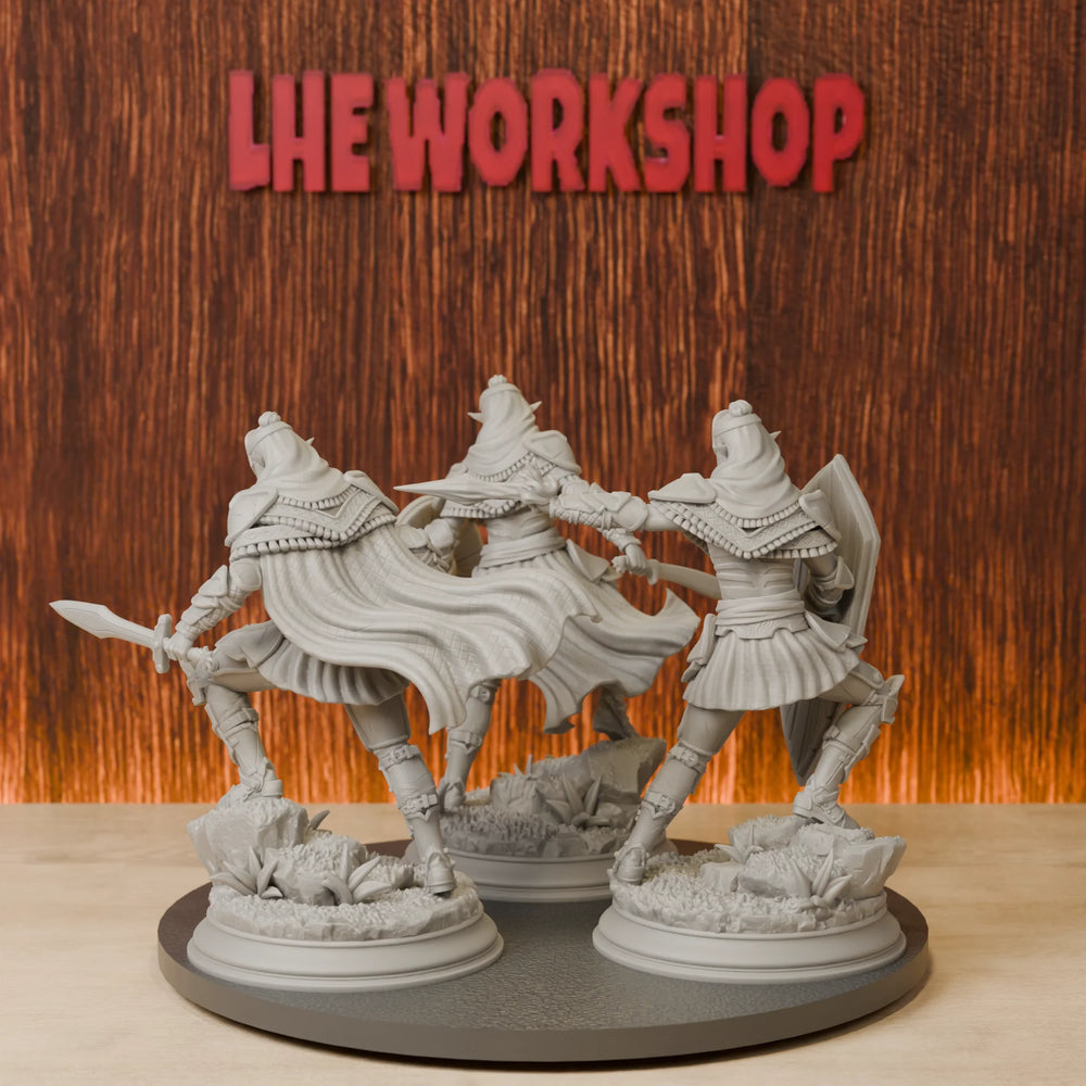38mm Elf Cultist Warriors, 4 Figures, Resin Model Figure Kit, Fantasy Theme, Unassembled and Unpainted