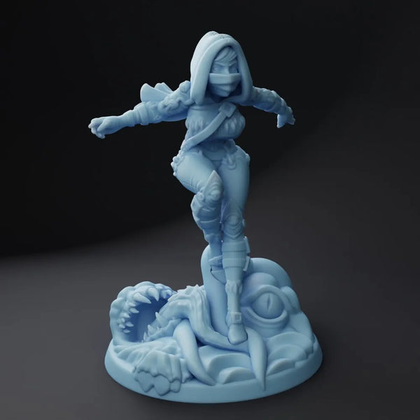 Twin Goddess Warrior Wizard, Resin Model Figure Kit, Fantasy Theme, Unassembled and Unpainted