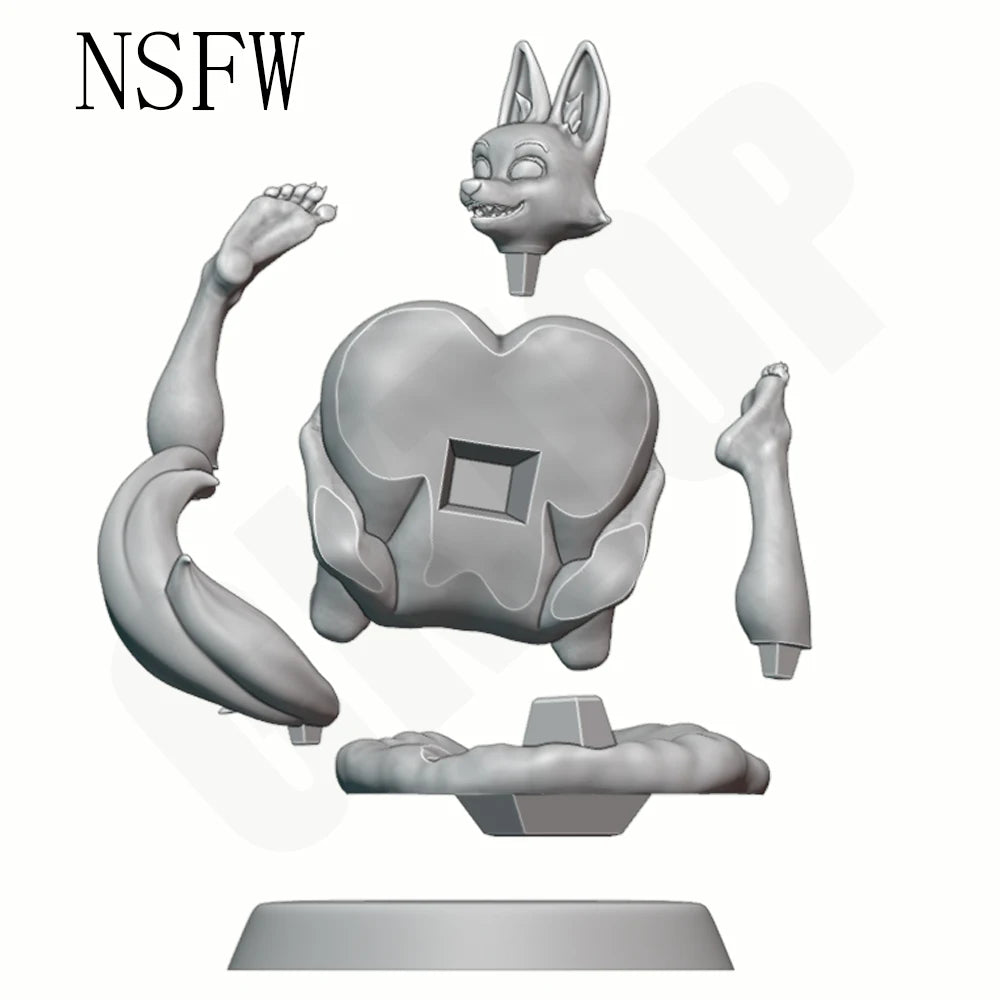 1/24 Anthropomorphic Fox Girl, Resin Model Figure Kit, Unassembled and Unpainted