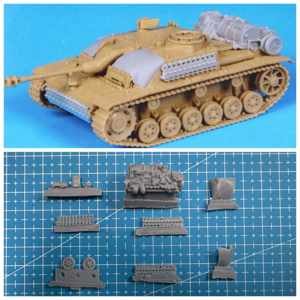 1/72 WWII StuG III Assault Gun, Resin Model Vehicle Kit, Unassembled and Unpainted