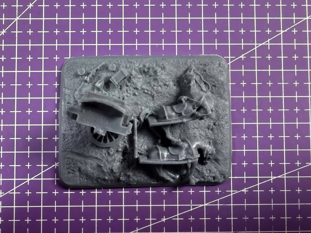 1/72 Napoleonic Horse-Drawn Carriage, Resin Model Diorama Kit, Unassembled and Unpainted