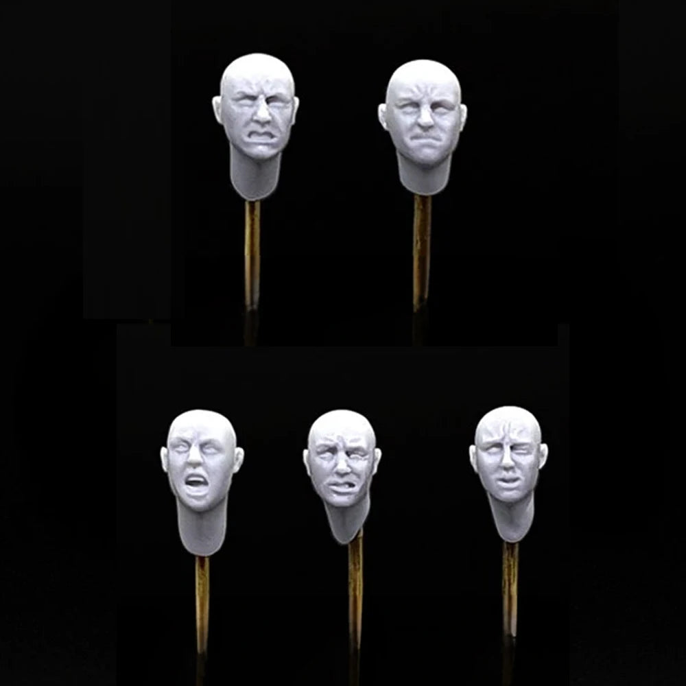 1/35 Modern Male Heads with Varied Expressions, 5 Figures, Resin Model Figure Kit, Unassembled and Unpainted